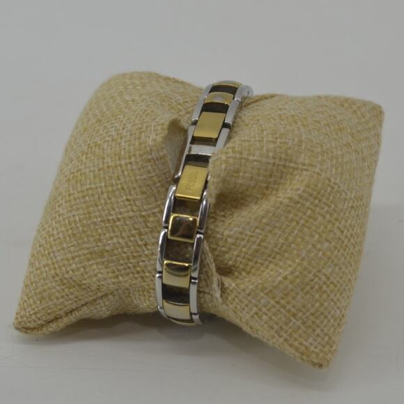 Fossil Two Tone Wristwatch Gold Silver Bracelet Watch Womens - Picture 9 of 12